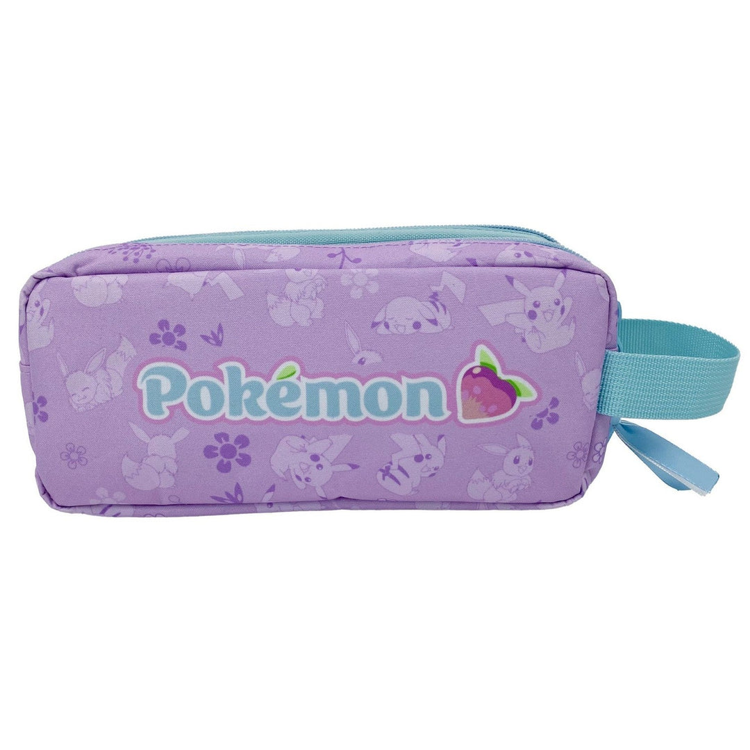 Kids Film And Cartoon Pokemon Pokémon Triple Pencil Case With 3 Compartments Flowers Collection PT20-04PK