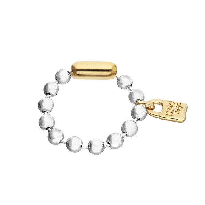 Sterling Silver Plated Ball Clasp And Lock In 18K Gold Bracelets PUL1215OROMTL