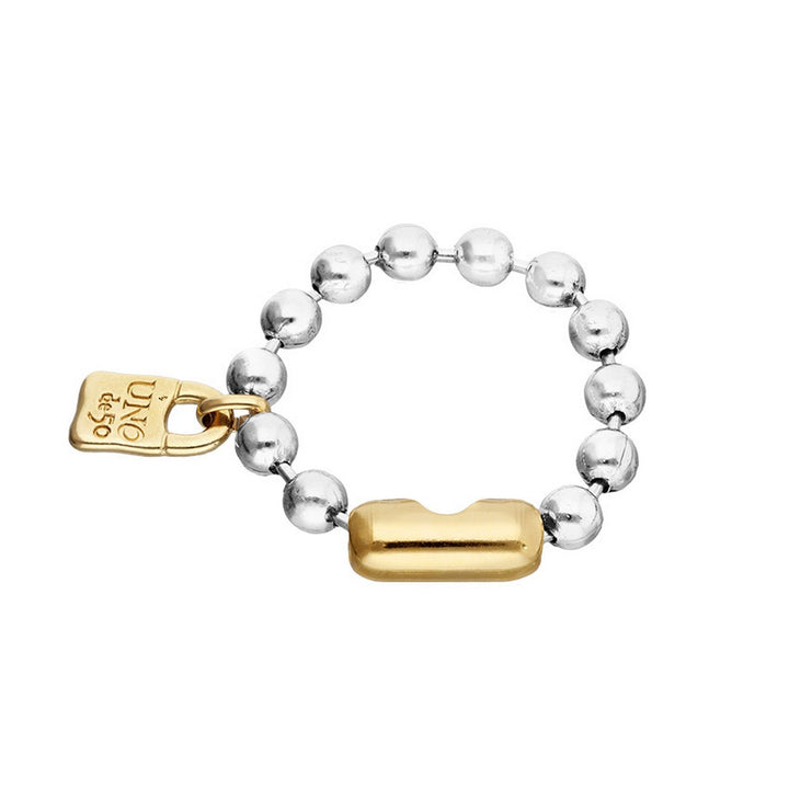 Sterling Silver Plated Ball Clasp And Lock In 18K Gold Bracelets PUL1215OROMTL