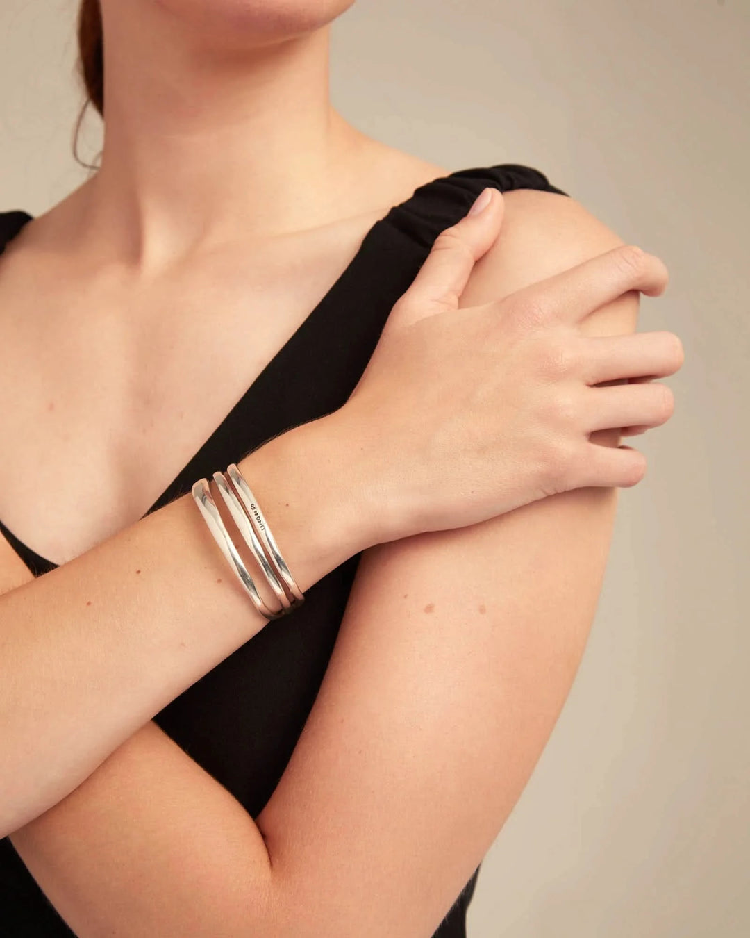 Electrik Rigid Triple Silver Plated Medium Link Inner Bangle PUL2440MTL0000M