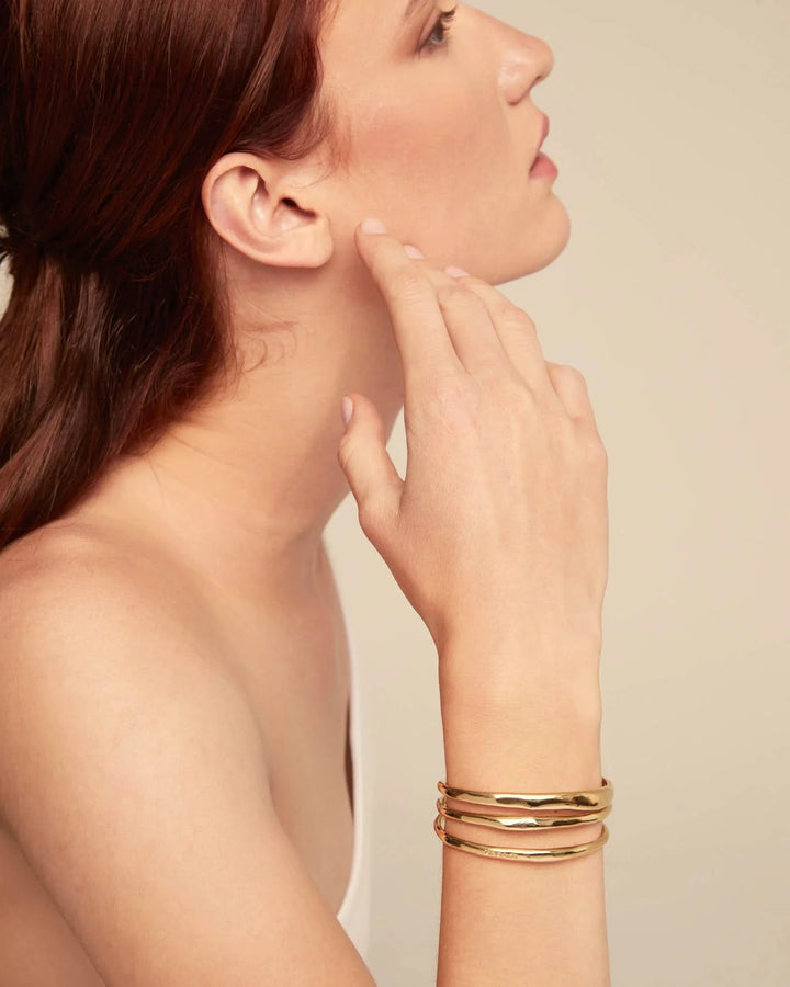 Electrik Rigid Triple 18k Gold-Plated Medium Link Inner Bangle PUL2440ORO0000M