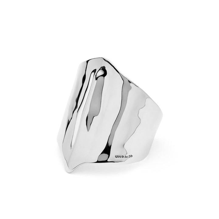 Metal Alloy Rigid Pleated Sterling Silver Stingray Bangle Bracelet PUL2445MTL000