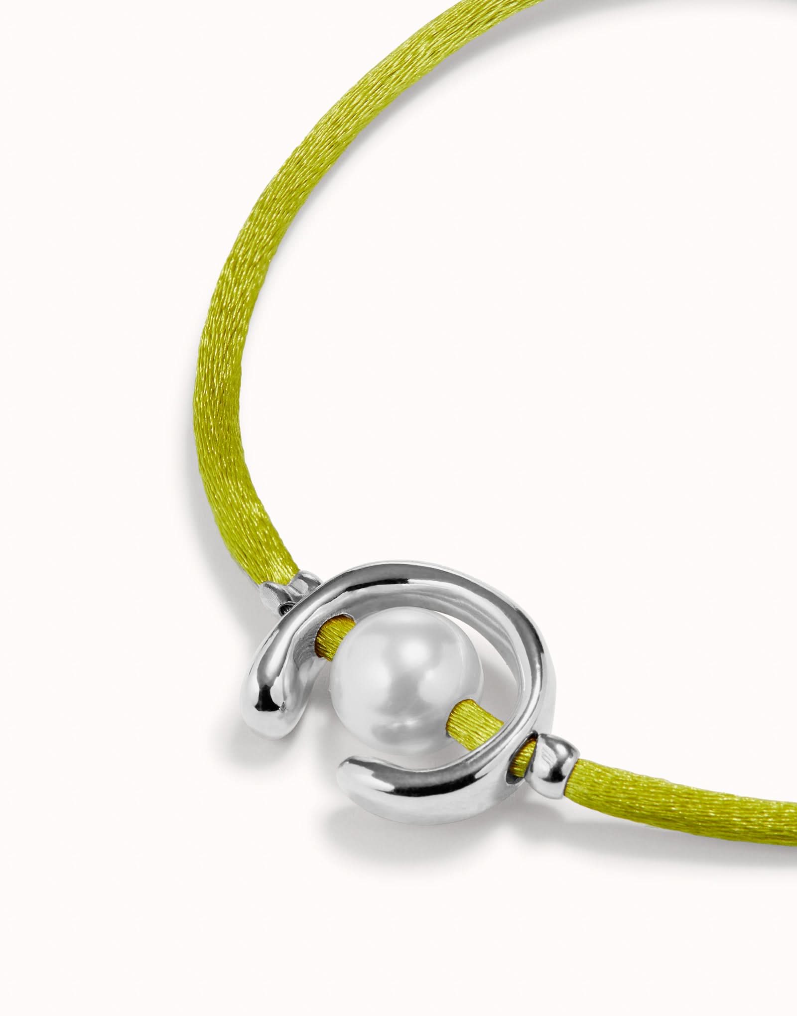 Sterling Silver Plated Ser Diferente Lime Green Bracelet PUL2505VDLMTL0M