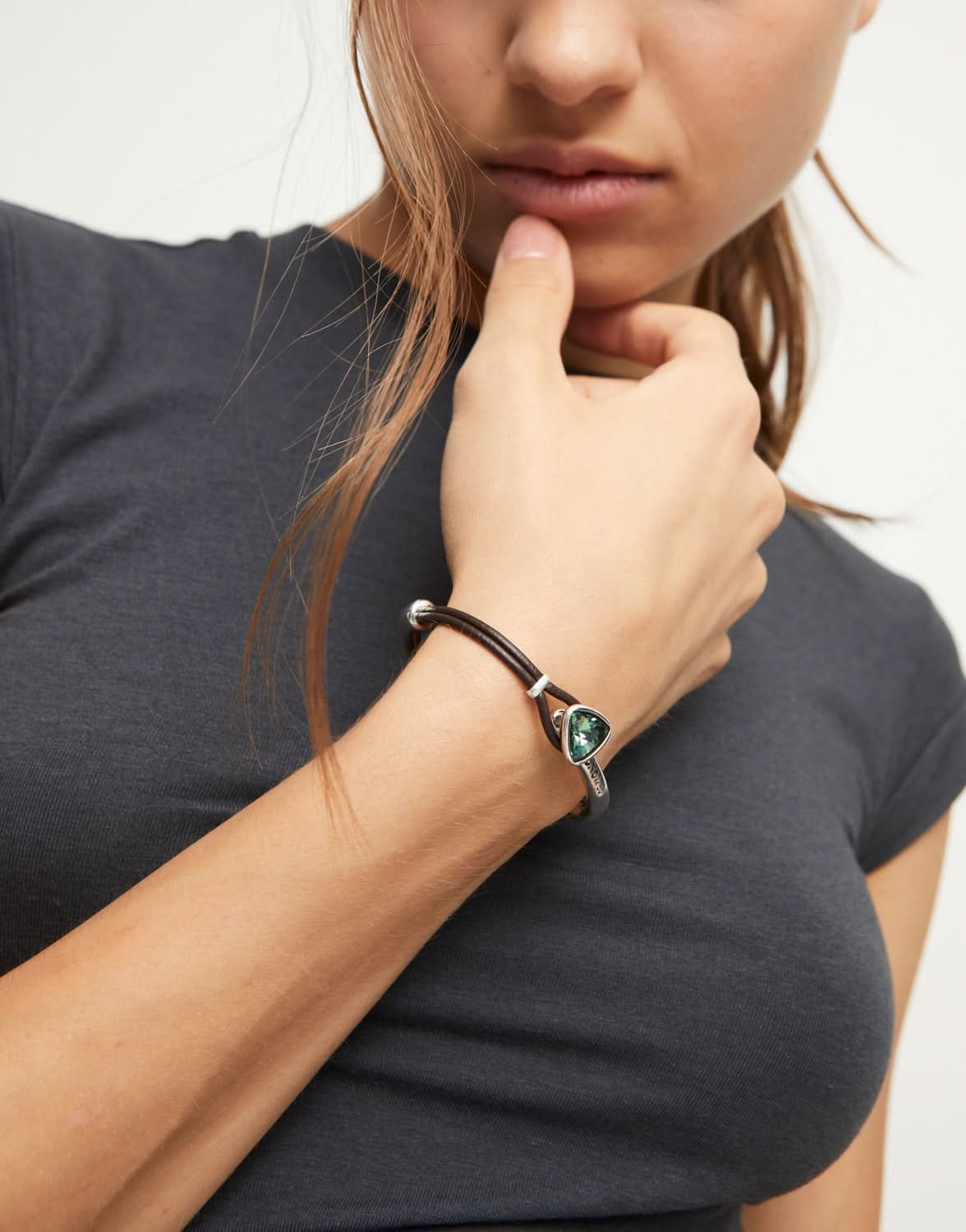 Sterling Silver Plated Ser Camaleonica Green Bracelet PUL2509VRDMTL0