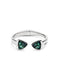 Sterling Silver Plated Ser Camaleonica Green Bangle Bracelet PUL2511VRDMTL0
