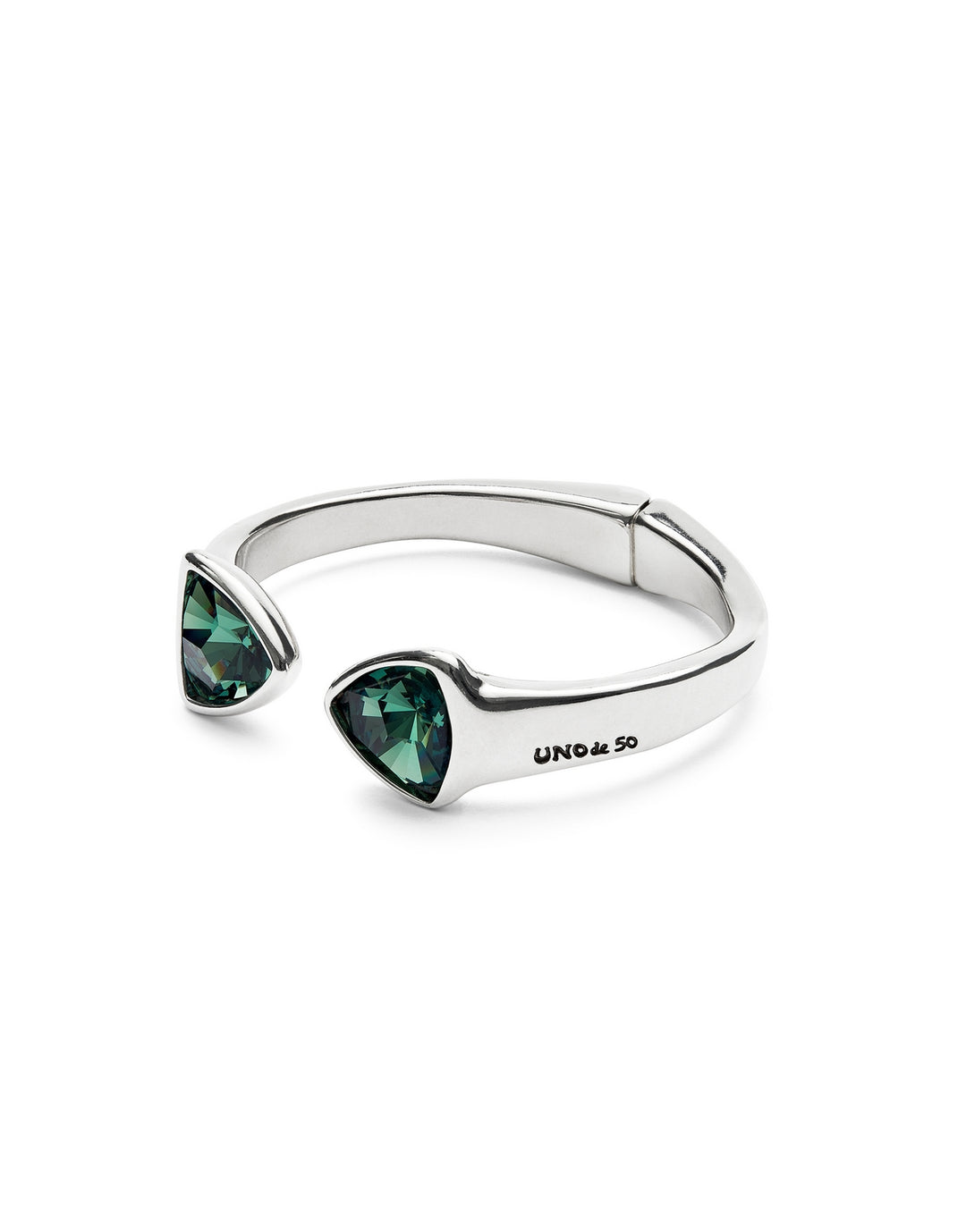 Sterling Silver Plated Ser Camaleonica Green Bangle Bracelet PUL2511VRDMTL0