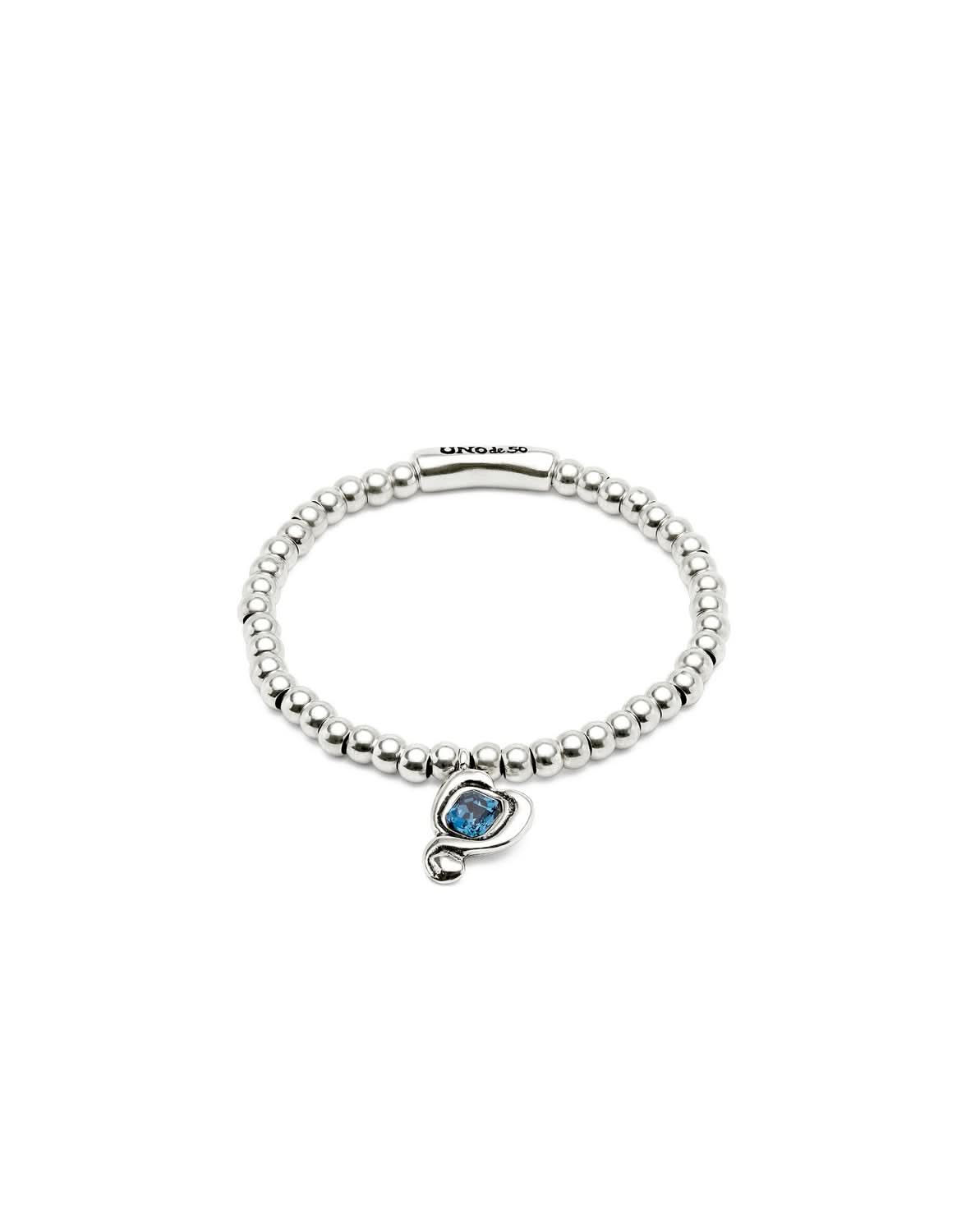 Luxury Sterling Silver Plated Ser Expresiva Blue Bracelet PUL2514AZOMTL0 featuring vibrant blue crystals.