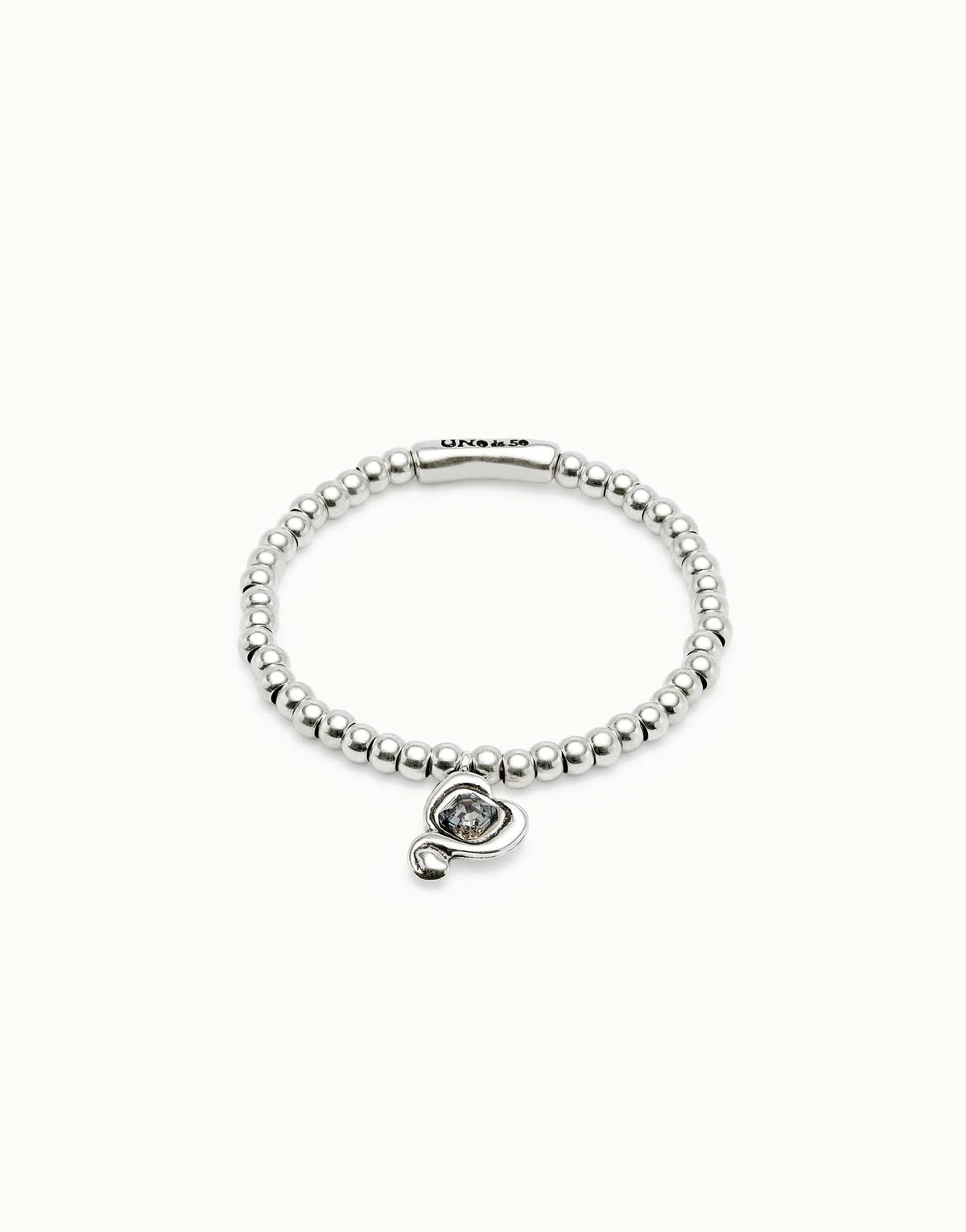 Luxurious Sterling Silver Plated Ser Expresiva Black Bracelet PUL2514NGRMTL0 showcasing a unique design with heart and black crystal accents.