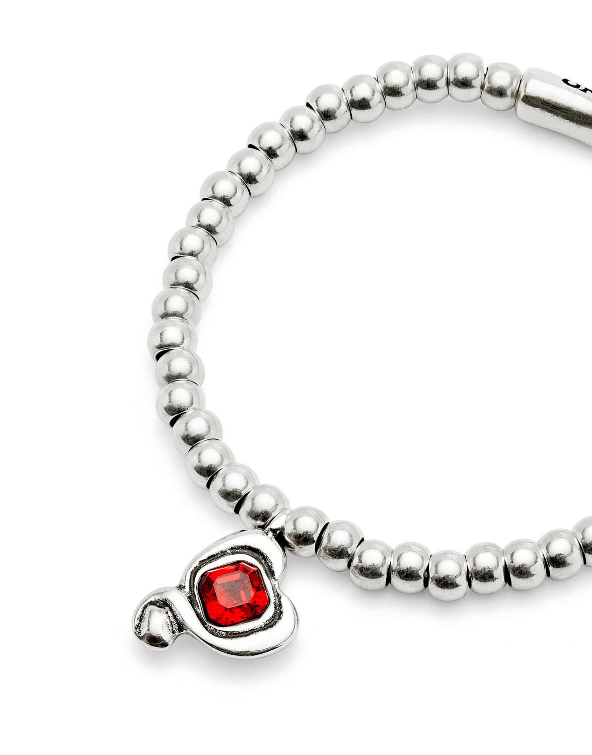 Elegant Sterling Silver Plated Ser Expresiva Red Bracelet PUL2514ROJMTL0 featuring a striking design with bold colors, perfect for expressing personality.