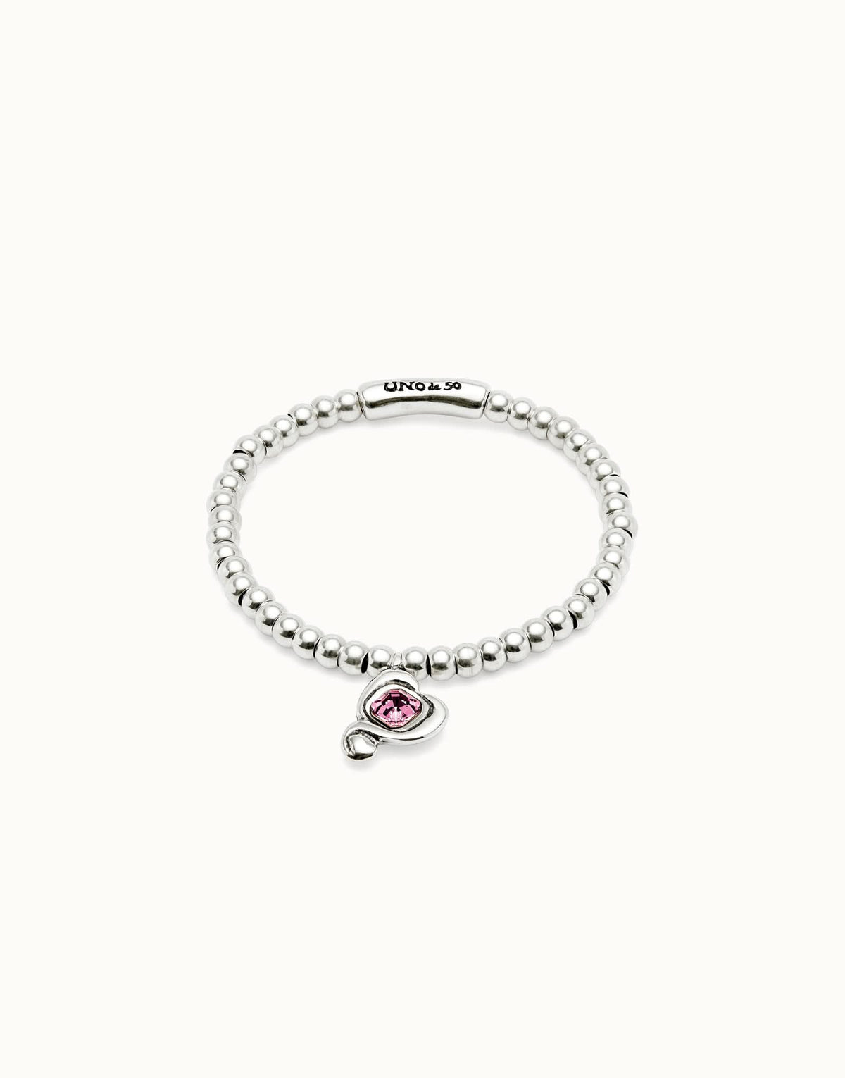 Sterling Silver Plated Ser Expresiva Pink Bracelet PUL2514RSAMTL0 - Luxurious bracelet featuring pink crystal accents and heart motifs.