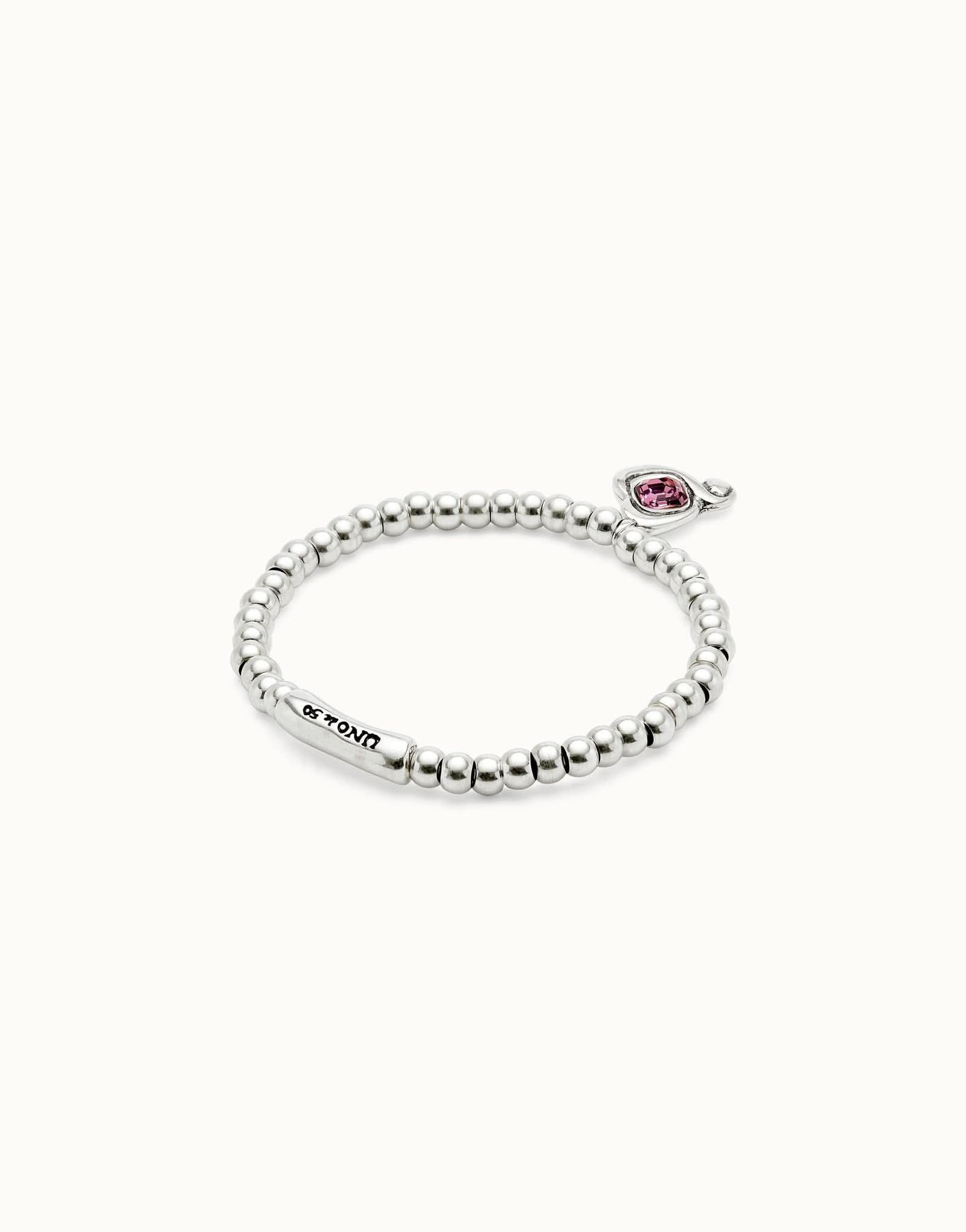 Sterling Silver Plated Ser Expresiva Pink Bracelet PUL2514RSAMTL0 - Luxurious bracelet featuring pink crystal accents and heart motifs.