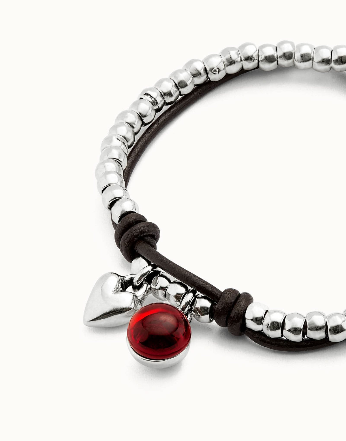 Sterling Silver Plated Ser Fascinante Red Bracelet PUL2527ROJMTL0 - Handcrafted luxury bracelet, a perfect statement piece for any occasion.