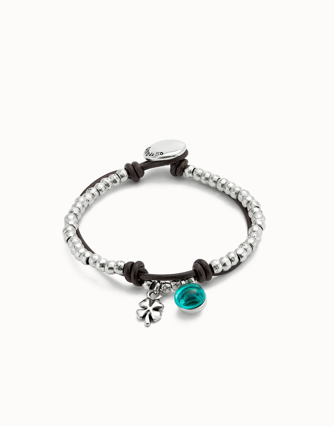 Sterling Silver Plated Ser Fascinante Green Bracelet PUL2529VRDMTL0