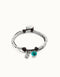 Elegant Sterling Silver Plated Ser Fascinante Green Bracelet PUL2529VRDMTL0 featuring green Murano glass and leather, a stunning luxury accessory.