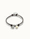 Luxury Sterling Silver Plated Ser Fascinante White Bracelet PUL2531MFLMTL0 showcasing elegant design with leather and ivory Murano glass.