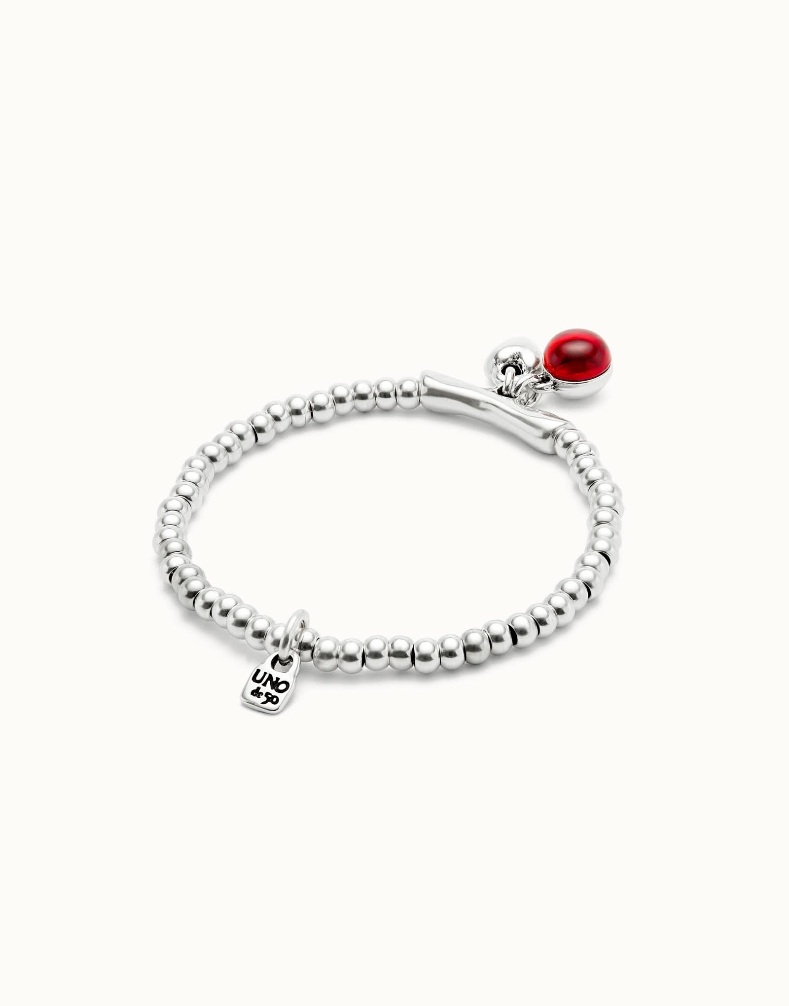 Luxury Sterling Silver Plated Ser Fascinante Red Bracelet showcasing exquisite Murano glass details.