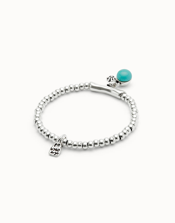 Sterling Silver Plated Ser Fascinante Turquoise Bracelet PUL2534TURMTL0