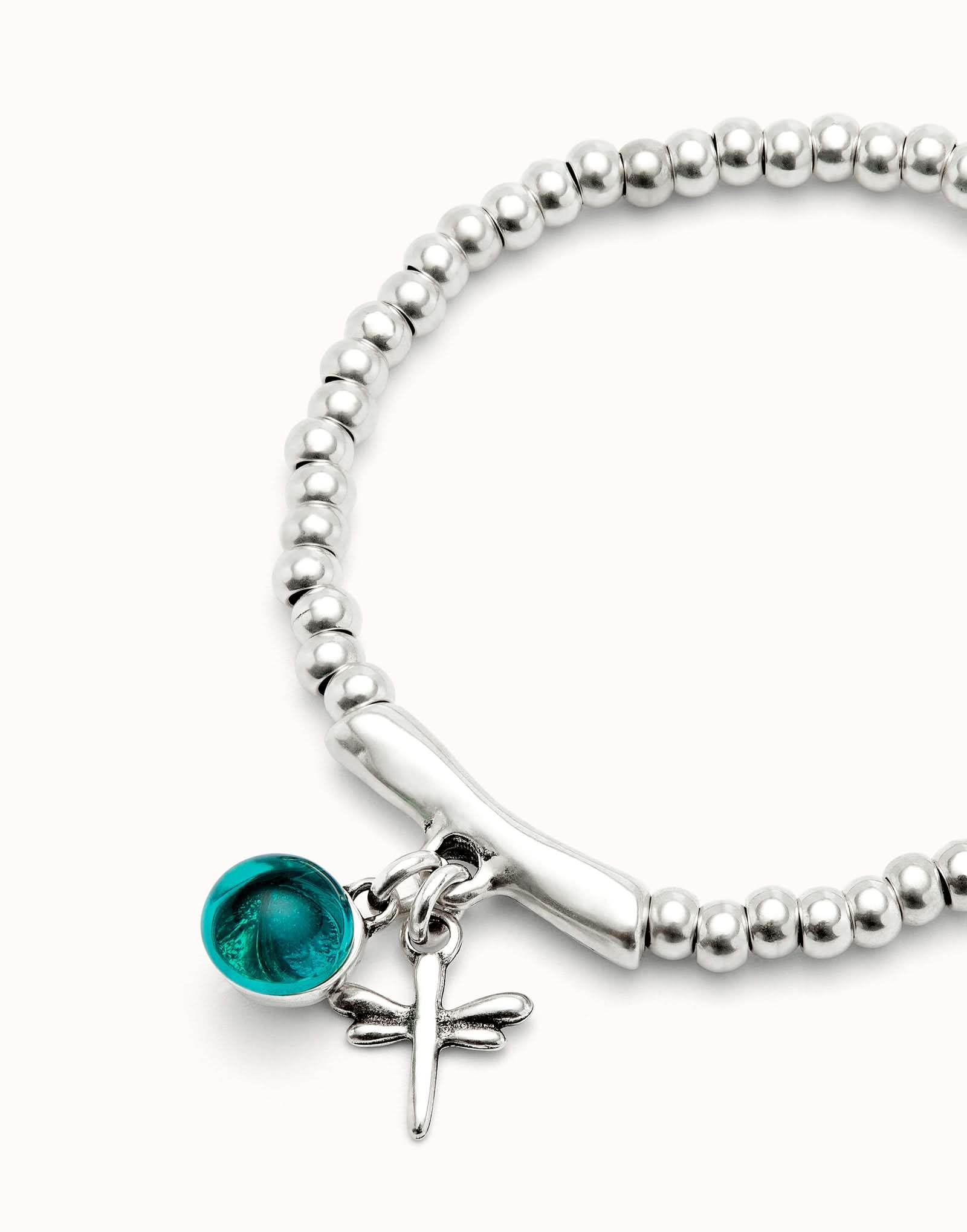 Sterling Silver Plated Ser Fascinante Green Bracelet PUL2535VRDMTL0