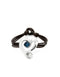 Elegant Sterling Silver Plated Ser Expresiva Blue Bracelet PUL2542AZOMTL0 showcasing a leather design and striking blue crystals, perfect for luxury jewelry lovers.