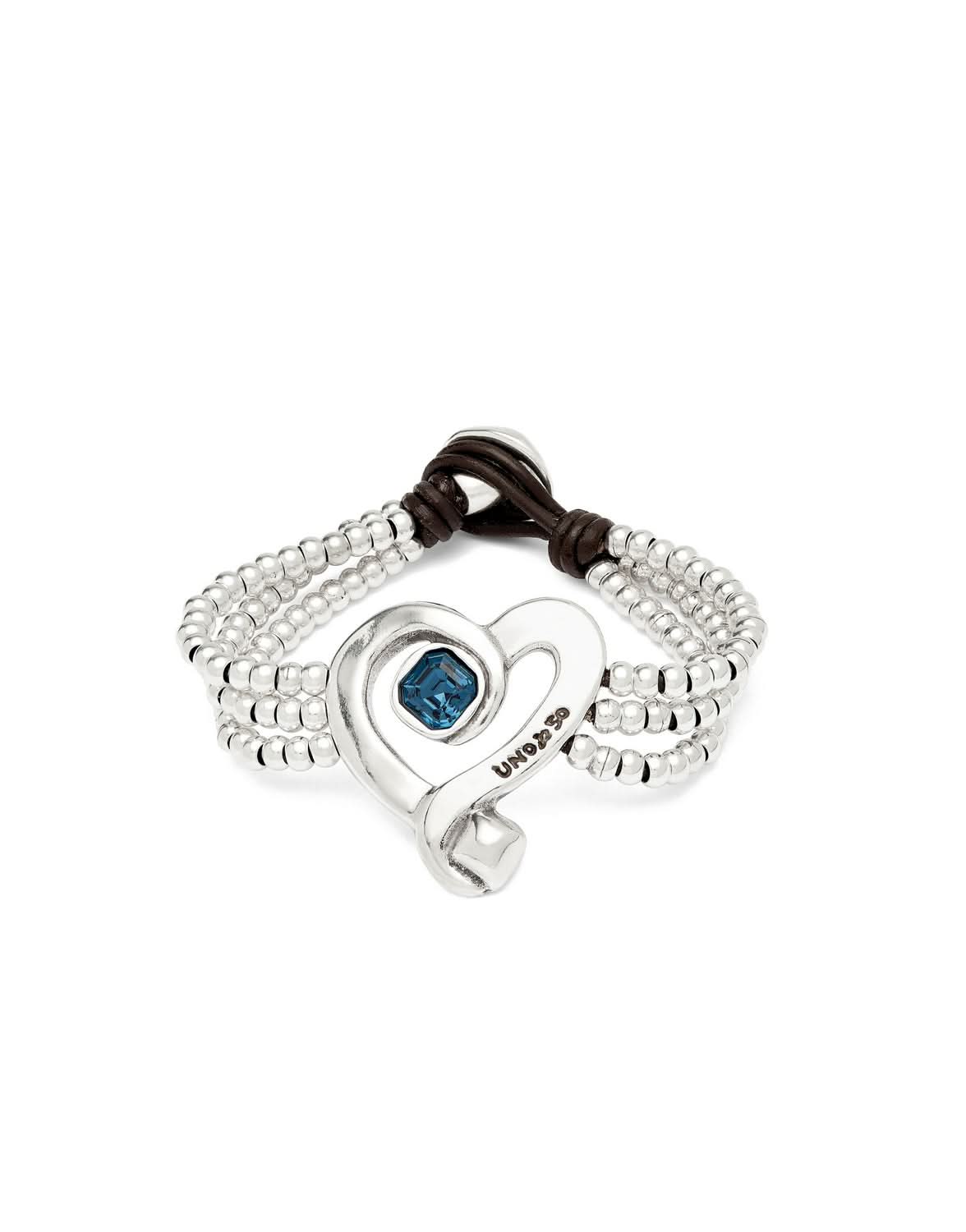 Sterling Silver Plated Ser Expresiva Blue Bracelet PUL2543AZOMTL0 featuring a stunning heart design and vibrant blue crystals, an elegant accessory for statement lovers.