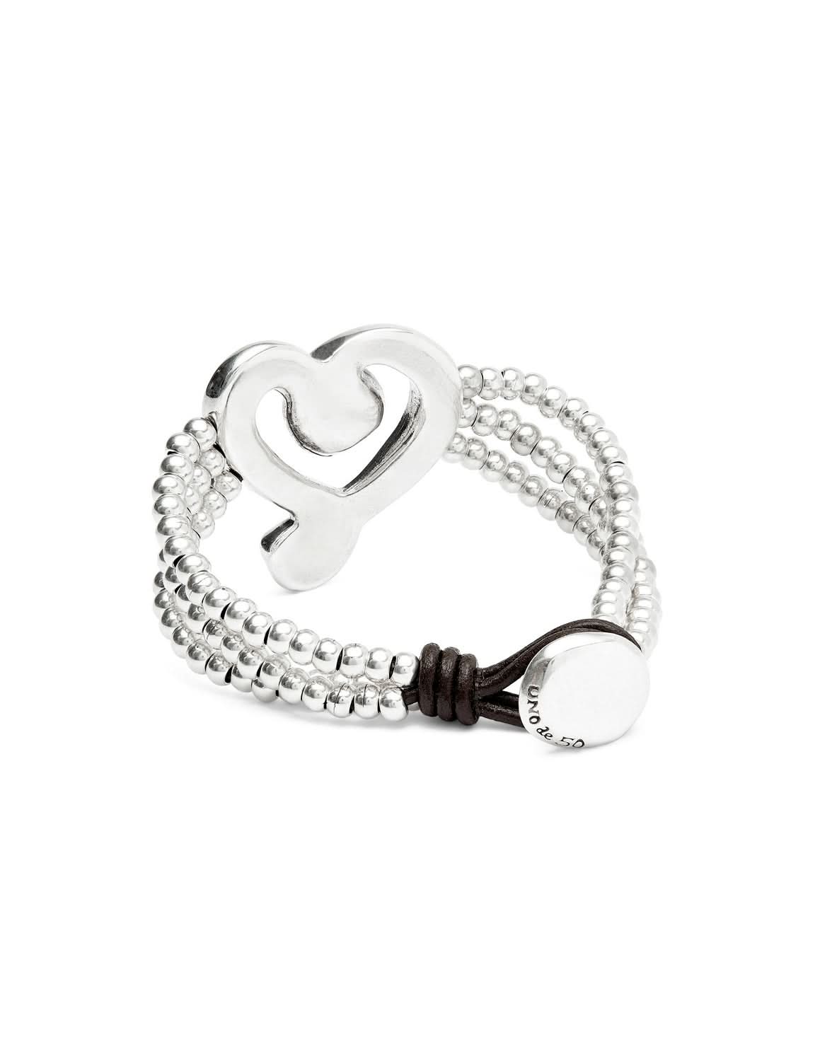 Artistic representation of the Sterling Silver Plated Ser Expresiva White Bracelet PUL2543CRSMTL0, featuring unique elements like a heart and crystal, an extravagant bracelet to convey passionate self-expression.