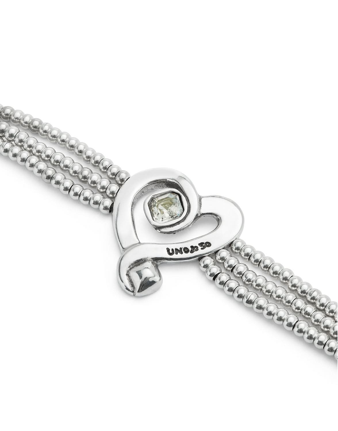 Close-up view of the luxurious Sterling Silver Plated Ser Expresiva White Bracelet PUL2543CRSMTL0 showcasing its exquisite craftsmanship and vibrant design, a bold bracelet for fashion-forward individuals.