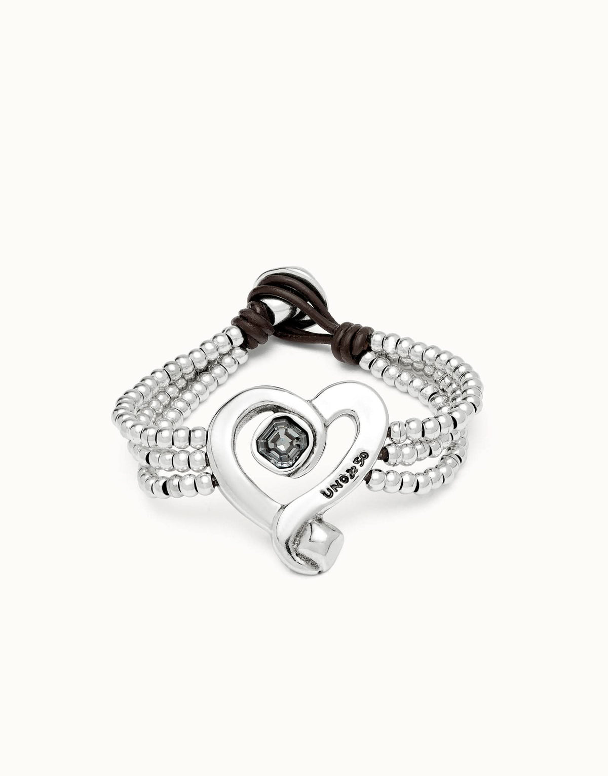 Sterling Silver Plated Ser Expresiva Black Bracelet, a luxurious bracelet featuring a unique design with sterling silver-plated heart and black crystal accents.