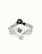 Sterling Silver Plated Ser Expresiva Black Bracelet, a luxurious bracelet featuring a unique design with sterling silver-plated heart and black crystal accents.