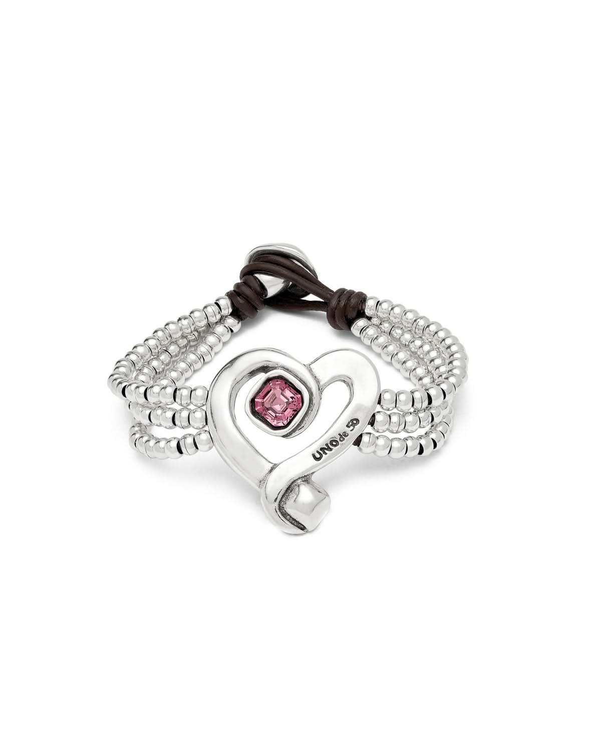 Sterling Silver Plated Ser Expresiva Pink Bracelet PUL2543RSAMTL0 showcasing a vibrant design with pink crystal accents, embodying luxury and self-expression. Perfect statement piece bracelet.