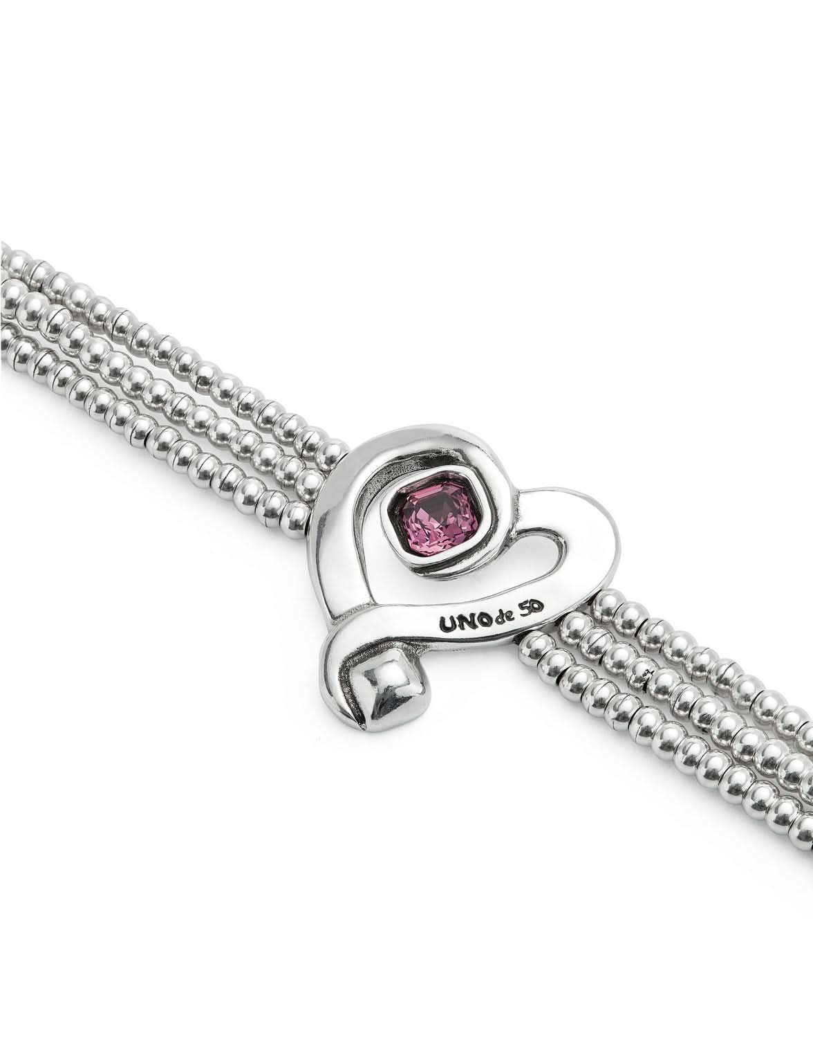 Sterling Silver Plated Ser Expresiva Pink Bracelet PUL2543RSAMTL0 showcasing a vibrant design with pink crystal accents, embodying luxury and self-expression. Perfect statement piece bracelet.