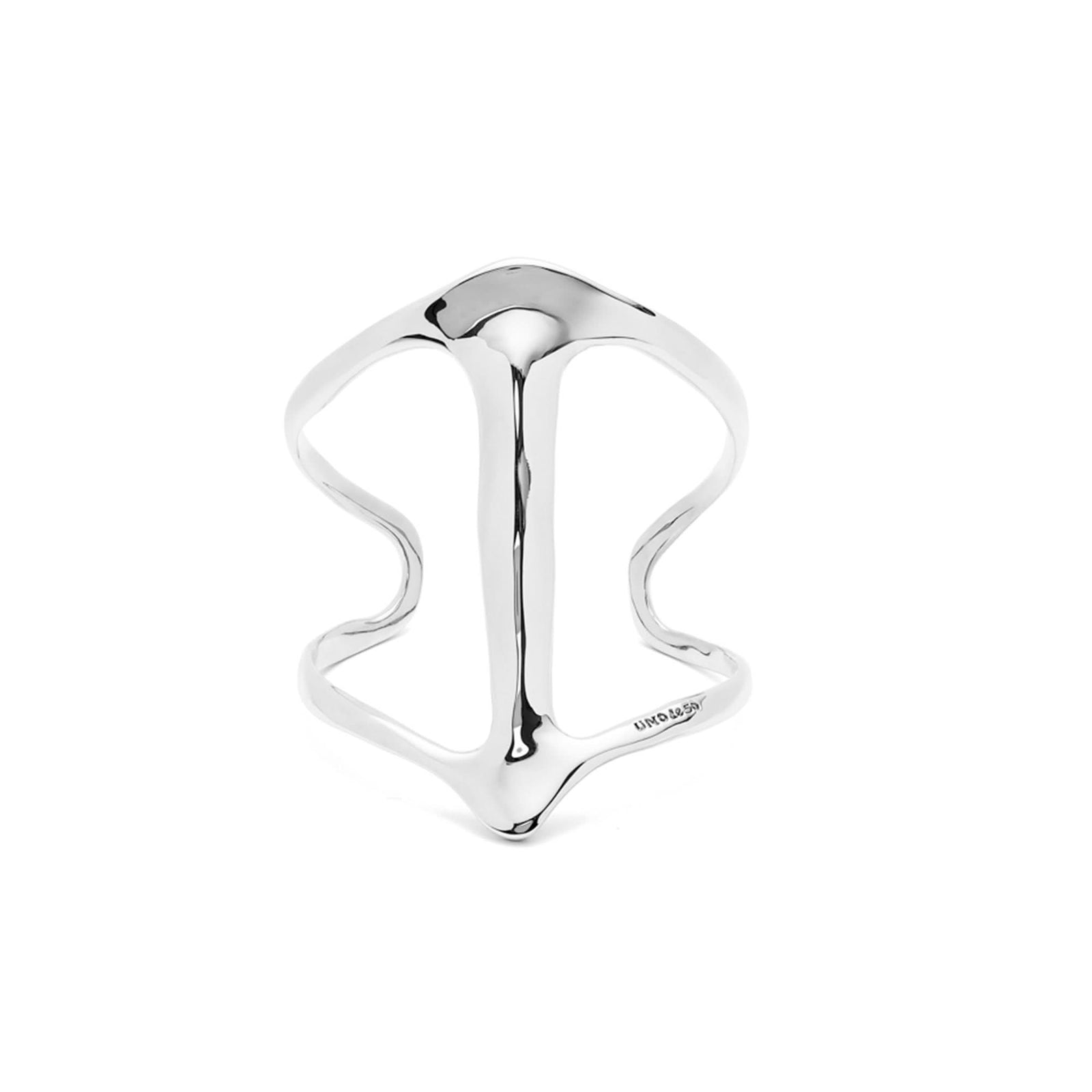Alloy Rigid Sterling Silver Plated Stingray Structure Bangle Bracelet PUL2552MTL000