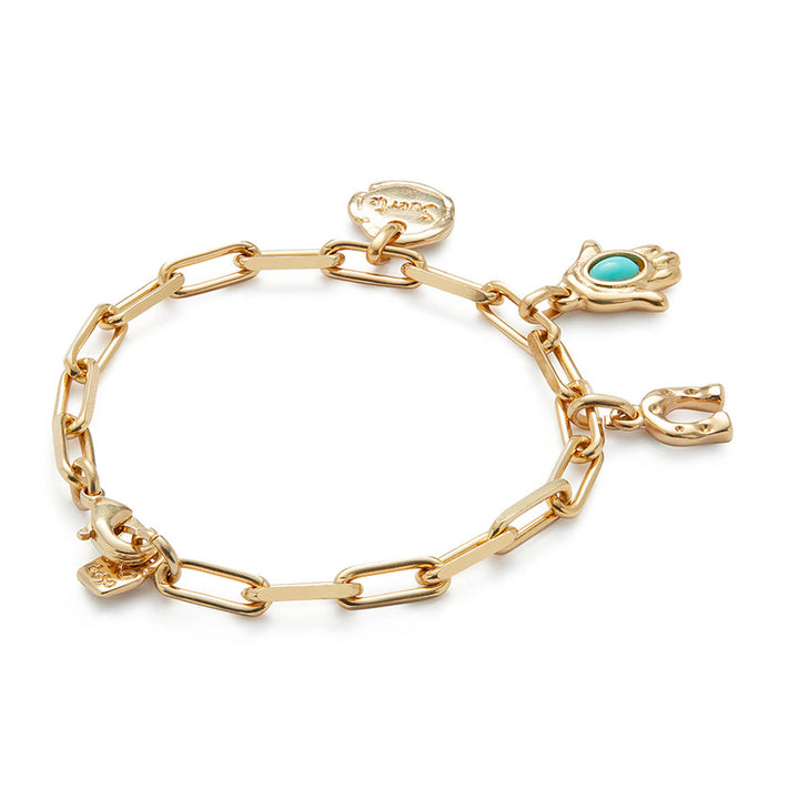 18k Gold Plated Ser Unico Turquoise Bracelet PUL2566TQSORO0