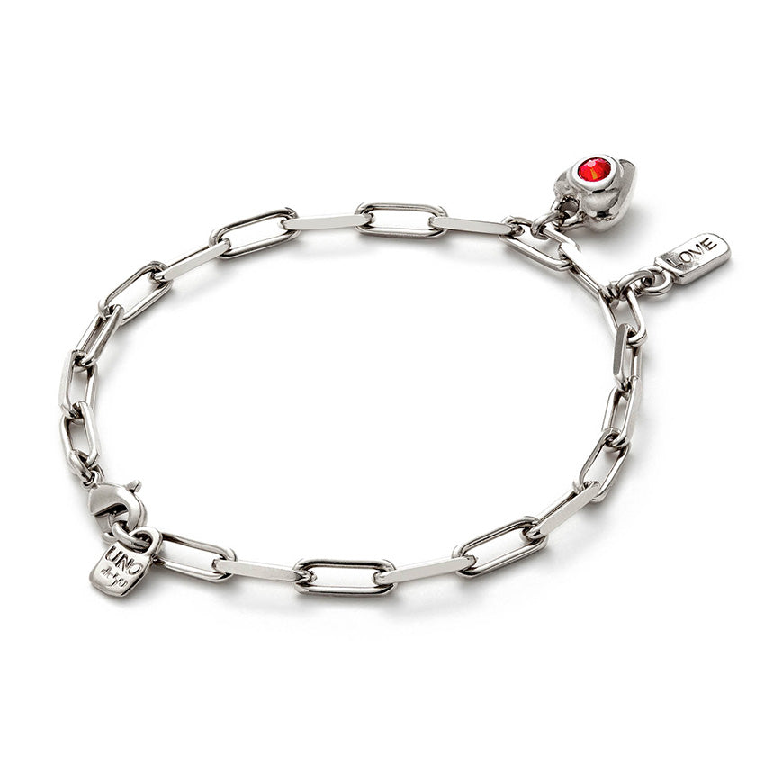 Sterling Silver Plated Ser Unico Red Bracelet PUL2567ROJMTL0