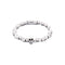 Metal Alloy Sterling Silver Plated Skull Detail Stretch Bracelet PUL2589NGRMTL
