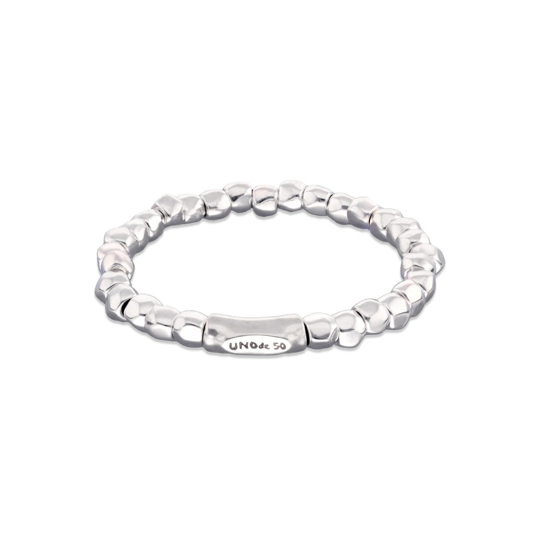 Metal Alloy Sterling Silver Plated Beaded Stretch Bracelet PUL2591MTL000