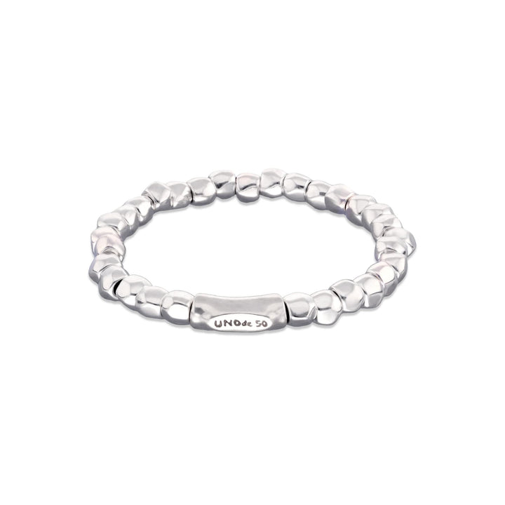 Metal Alloy Sterling Silver Plated Beaded Stretch Bracelet PUL2591MTL000
