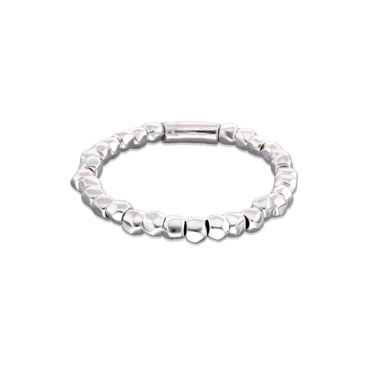 Metal Alloy Sterling Silver Plated Beaded Stretch Bracelet PUL2591MTL000