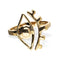 Metal Alloy Rigid Plated Gold 18K Striking Eye Detail Bangle Bracelet PUL2598ORO000