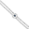 Metal Alloy Double Beaded Sterling Silver Eye Detail Blue Faceted Crystal Bracelet PUL2599AZUMTL0M