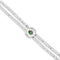 Metal Alloy Double Beaded Sterling Silver Eye Detail Green Faceted Crystal Bracelet PUL2599VRDMTL0M