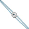 Blue Leather Metal Alloy Eye Detail Pleated Sterling Silver Crystal Bracelet PUL2601AZCMTL0M