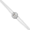 Double White Leather Metal Alloy Eye Detail Pleated Sterling Silver Crystal Bracelet PUL2601BLCMTL0M