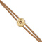 Double Cream Leather Metal Alloy Eye Detail Pleated Gold 18K Crystal Bracelet PUL2601CREORO0M