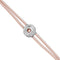 Double Pink Leather Metal Alloy Eye Detail Pleated Sterling Silver Crystal Bracelet PUL2601RSCMTL0M