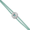 Double Turquoise Leather Metal Alloy Eye Detail Pleated Sterling Silver Crystal Bracelet PUL2601TQSMTL0M