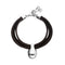 Leather Sterling Silver Alloy Ball Bracelets PUL2605MARMTL