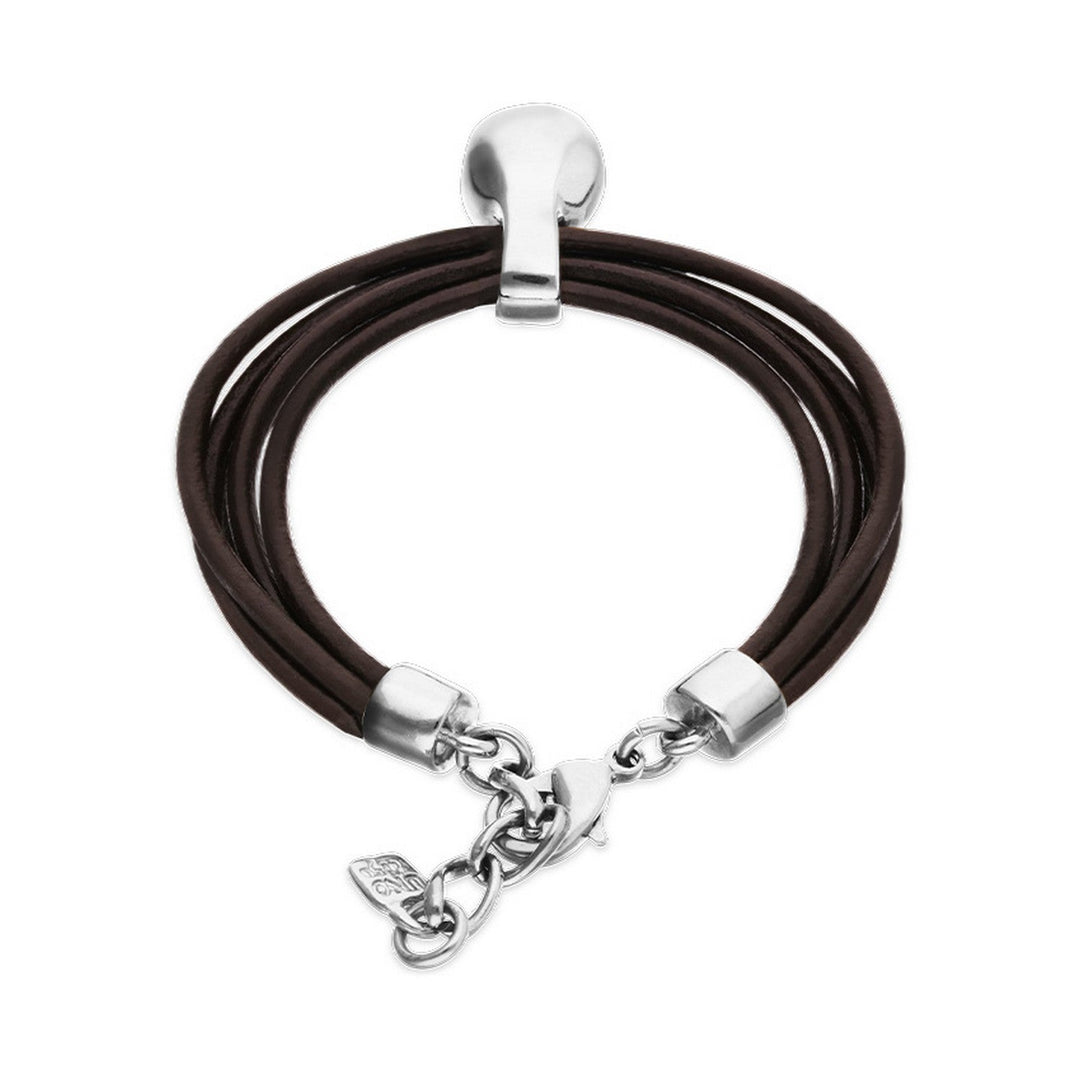 Leather Sterling Silver Alloy Ball Bracelets PUL2605MARMTL