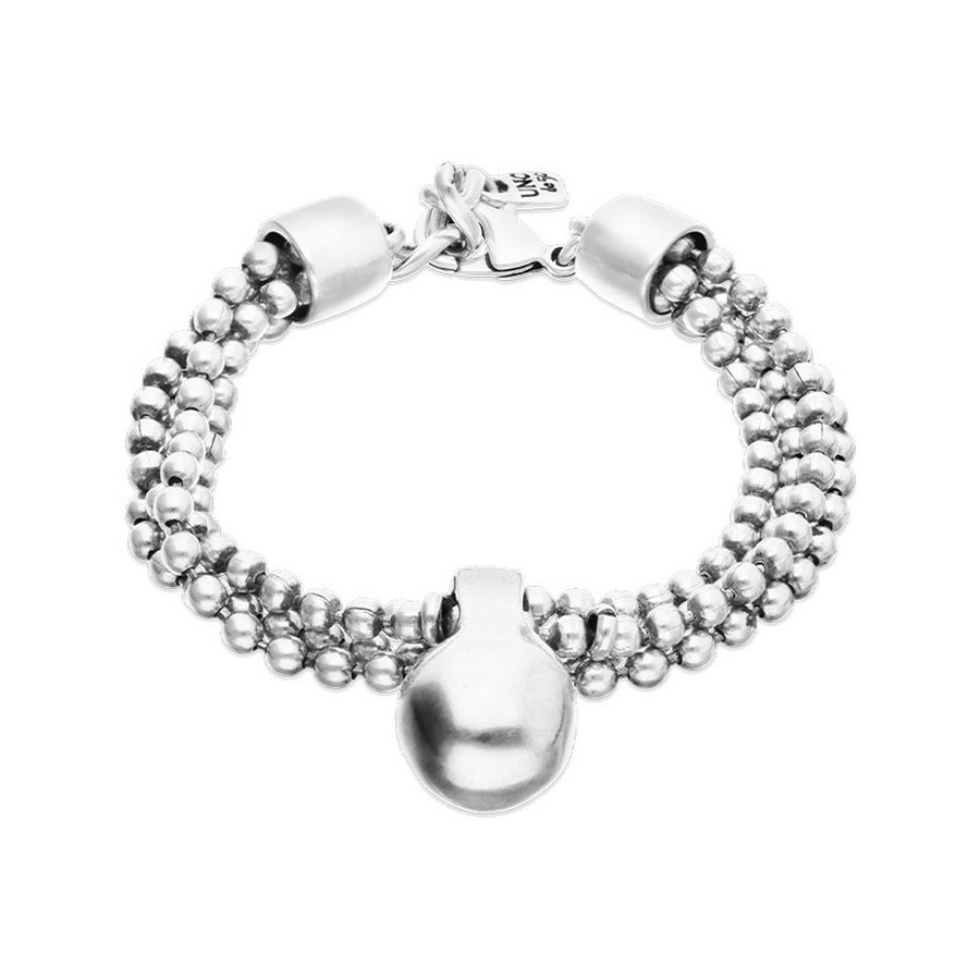 Sterling Silver Alloy Silver Threads And Big Shaped Ball Bracelet PUL2607MTL000