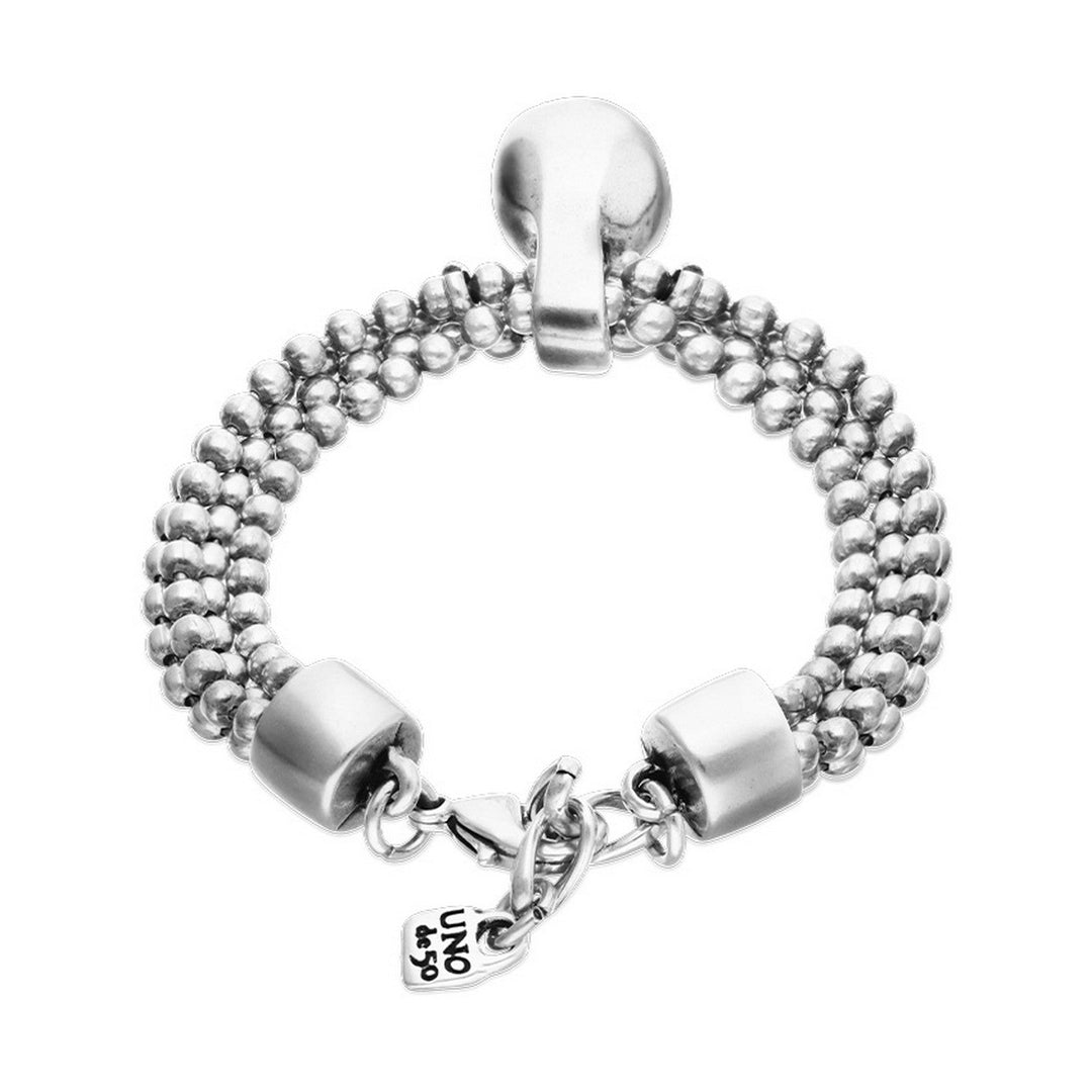 Sterling Silver Alloy Silver Threads And Big Shaped Ball Bracelets PUL2607MTL000