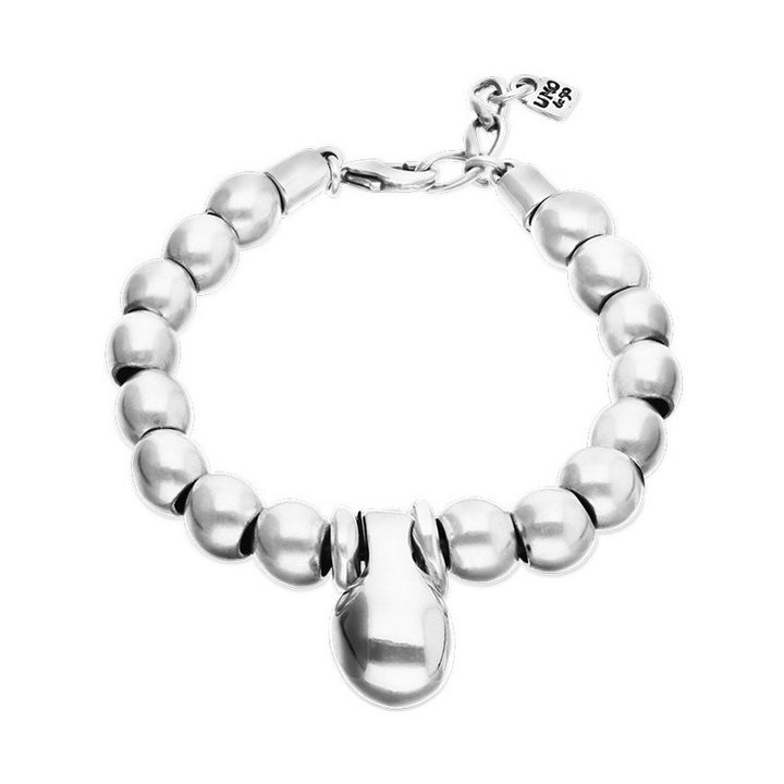  Medium Sterling Silver Alloy Shapes Of Balls And Big Shaped Ball Bracelets PUL2608MTL000